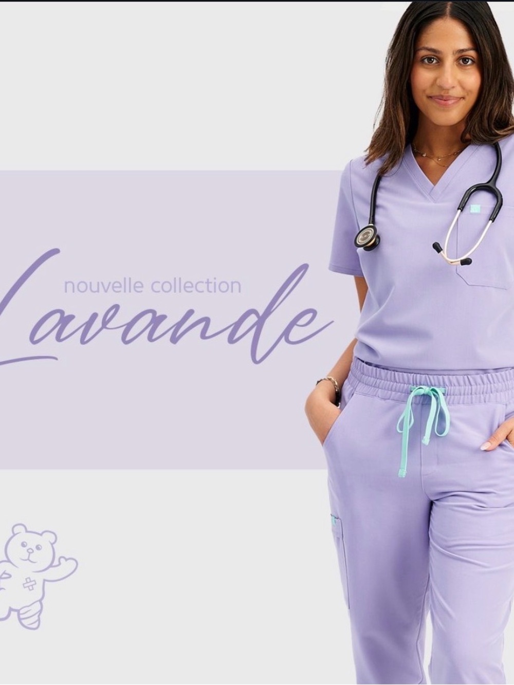 GARDE-MALADE One Pocket Scrub Top in Lavender